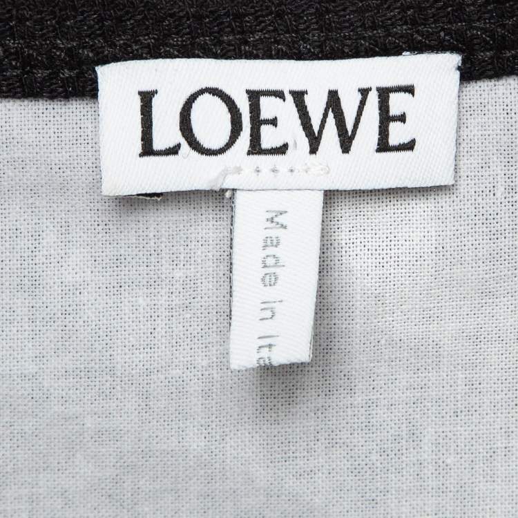 Pre Owned Loewe Black Rib Knit Anagram Fitted Midi Tank Dress S