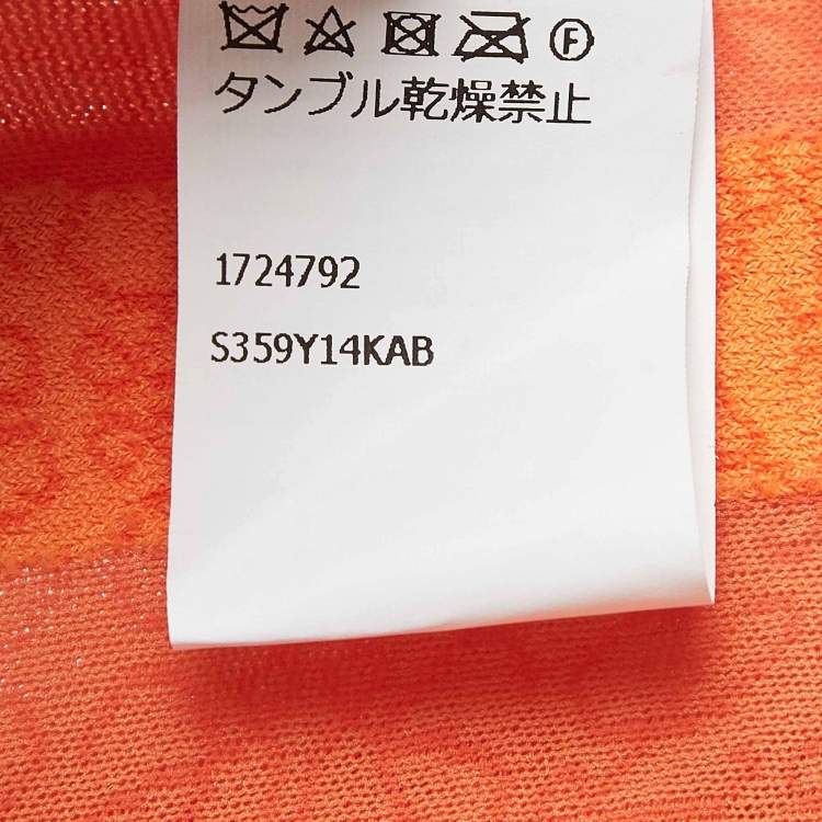 Pre Owned Loewe Orange Logo Jacquard Knit Long Sleeve Top S