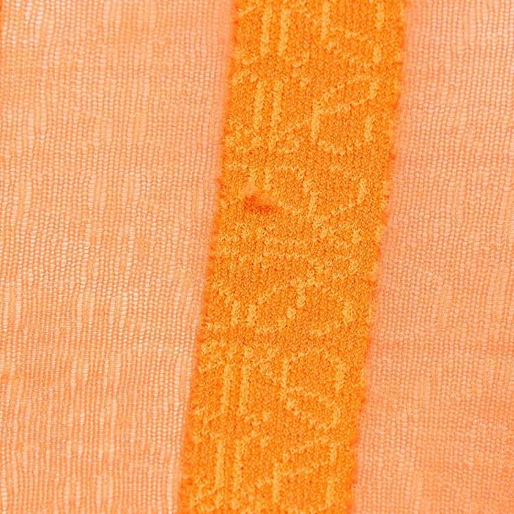 Pre Owned Loewe Orange Logo Jacquard Knit Long Sleeve Top S