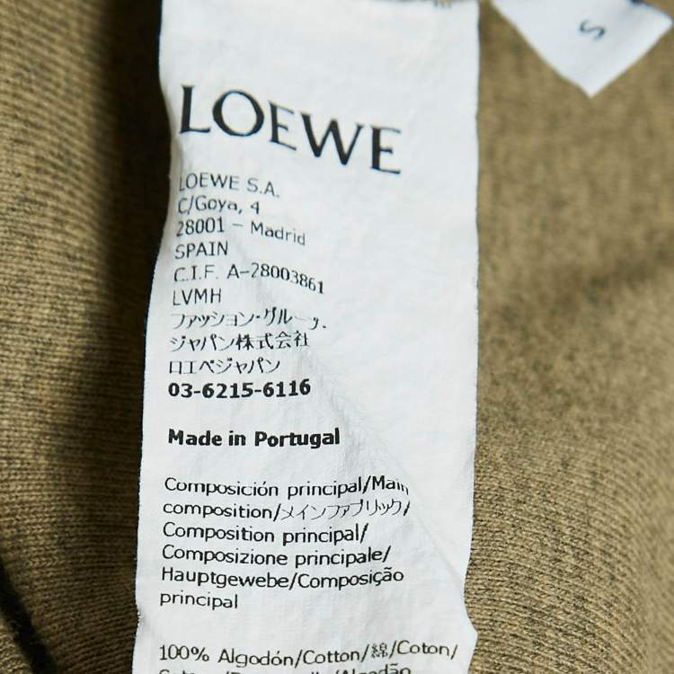 Pre Owned Loewe Green Logo Embroidered Cotton Tank Top S