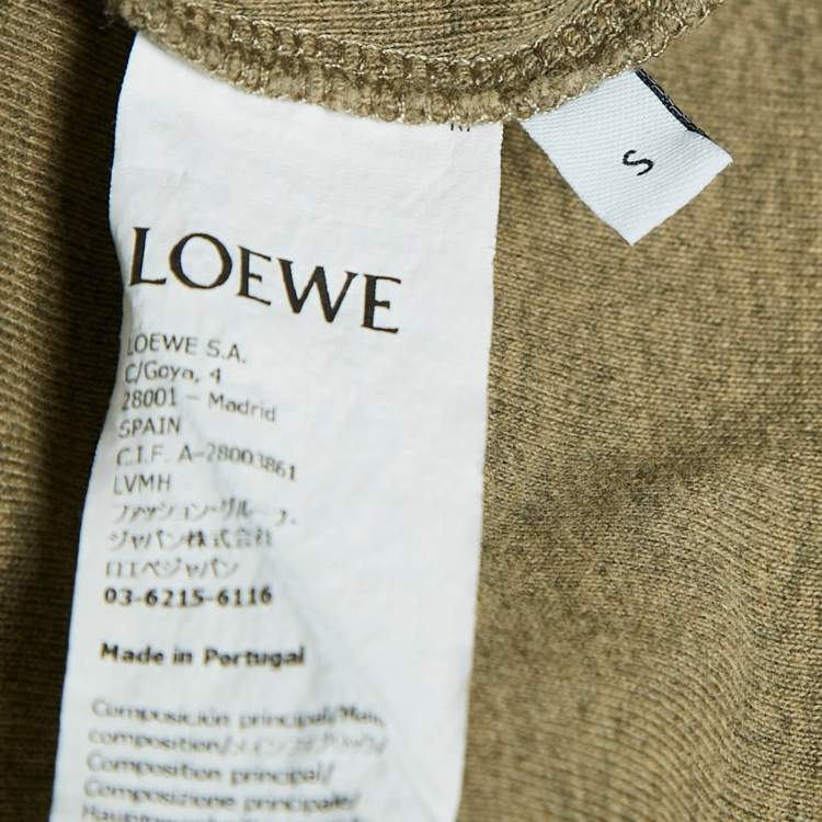 Pre Owned Loewe Green Logo Embroidered Cotton Tank Top S