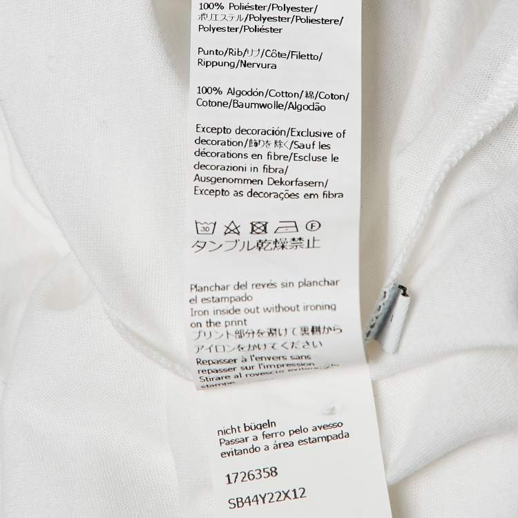 Pre Owned Loewe White Embroidered Cotton Knit Round Neck T-Shirt S