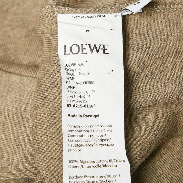 Pre Owned Loewe Taupe Green Cotton Knit Tank Top M