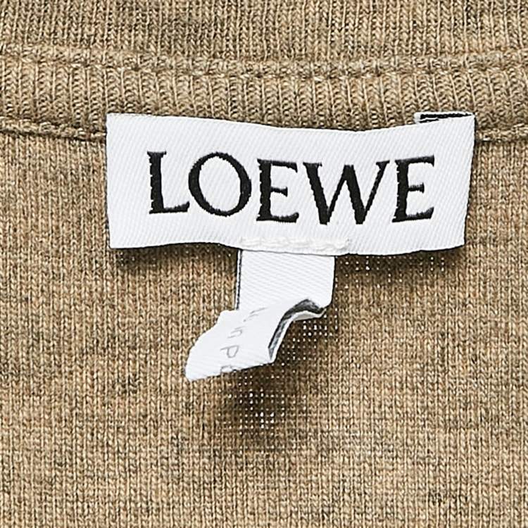 Pre Owned Loewe Taupe Green Cotton Knit Tank Top M
