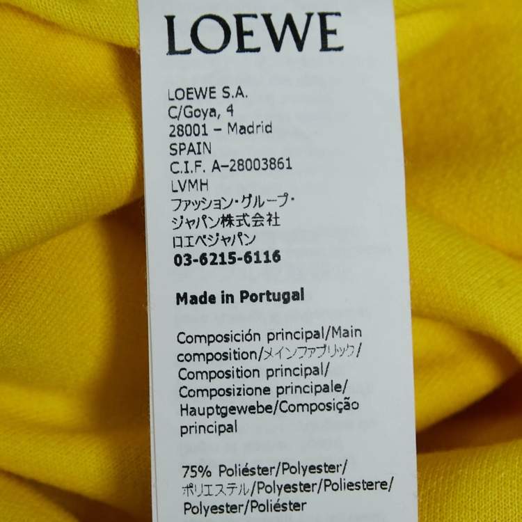 Pre Owned Loewe Yellow Jersey Asymmetric Long Dress L