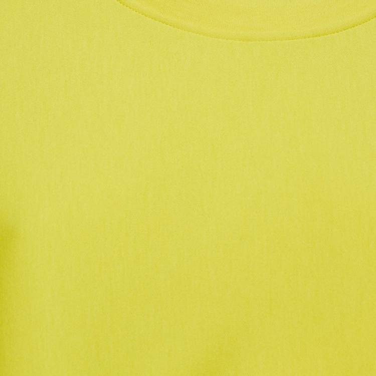 Pre Owned Loewe Yellow Jersey Asymmetric Long Dress L