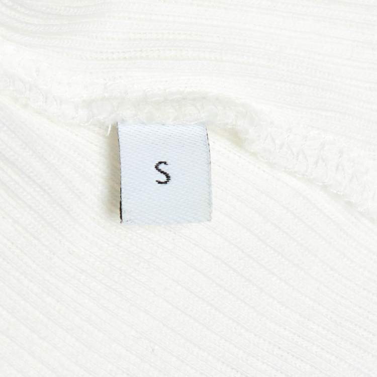 Pre Owned Loewe White Anagram Embroidered Rib Knit Tank Top S