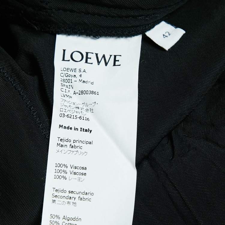 Pre Owned Loewe Black Crepe Velvet Panel Detail Sleeveless Maxi Dress M