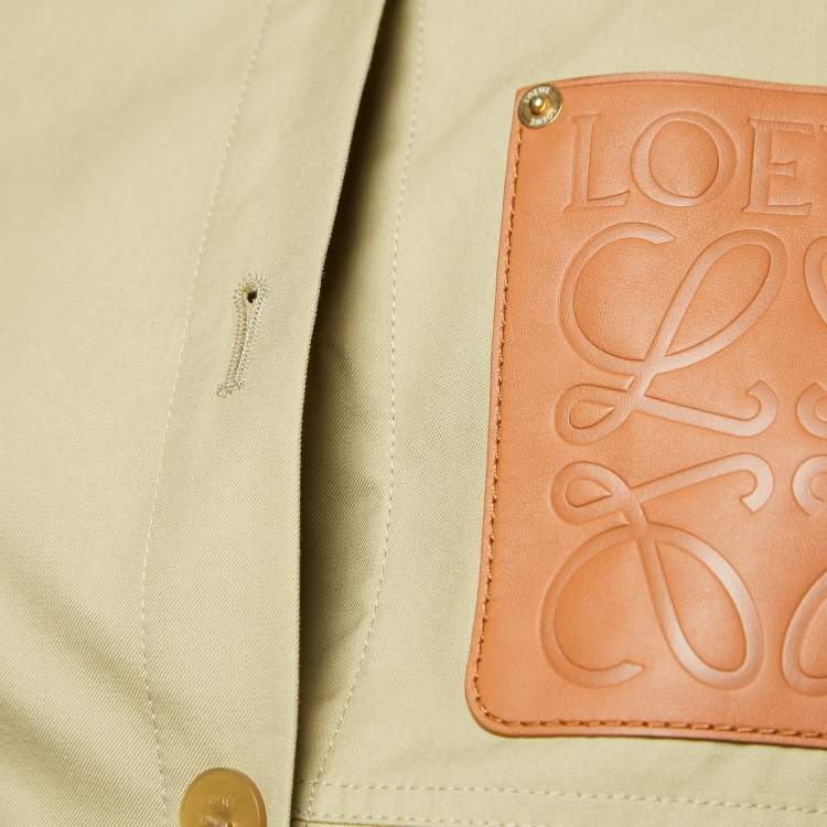 Pre Owned Loewe Brown Cut-Out Cotton Hooded Parka Jacket M