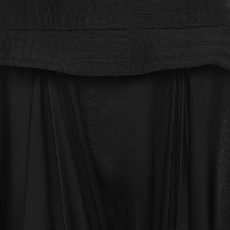 Pre Owned Loewe Black Silk Wool Blend Asymmetric Maxi Skirt M 