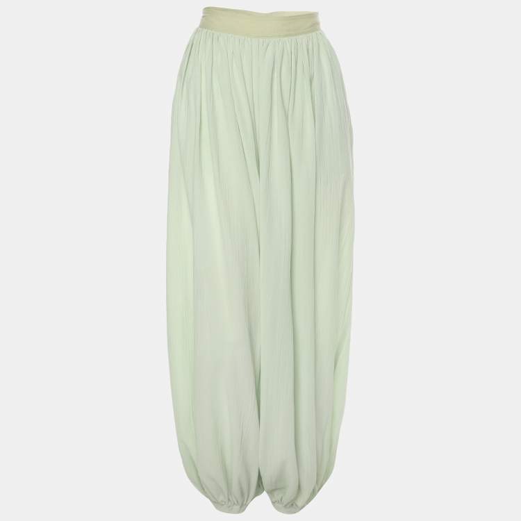 Pre Owned Loewe Green Cotton Harem Trousers M