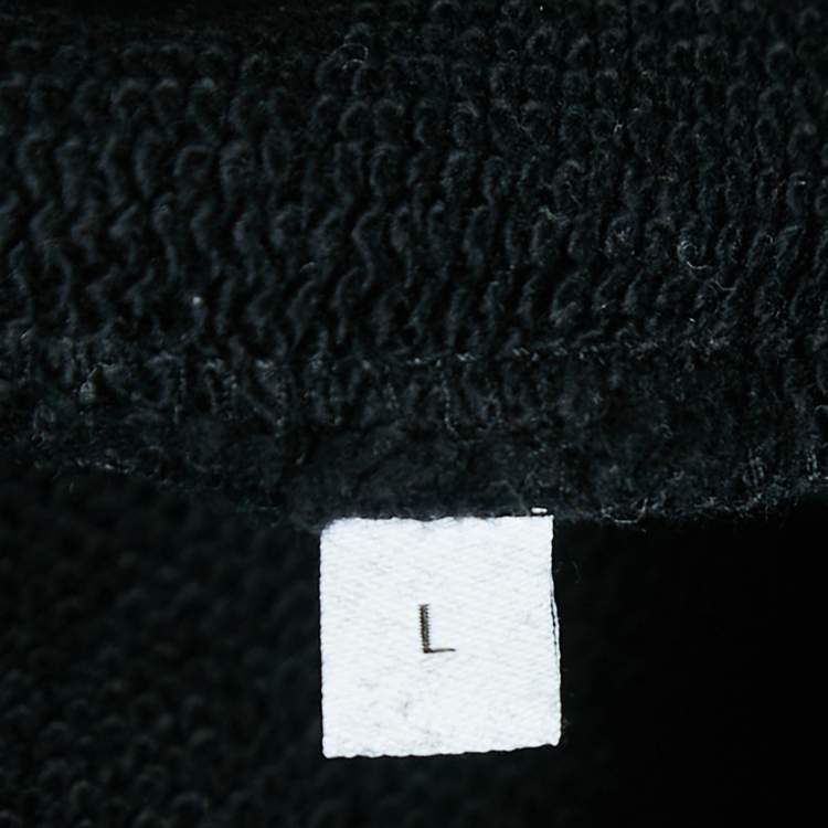 مملوكة مسبقًا Loewe Black Logo Embroidered Cotton Crew Neck Sweatshirt L
