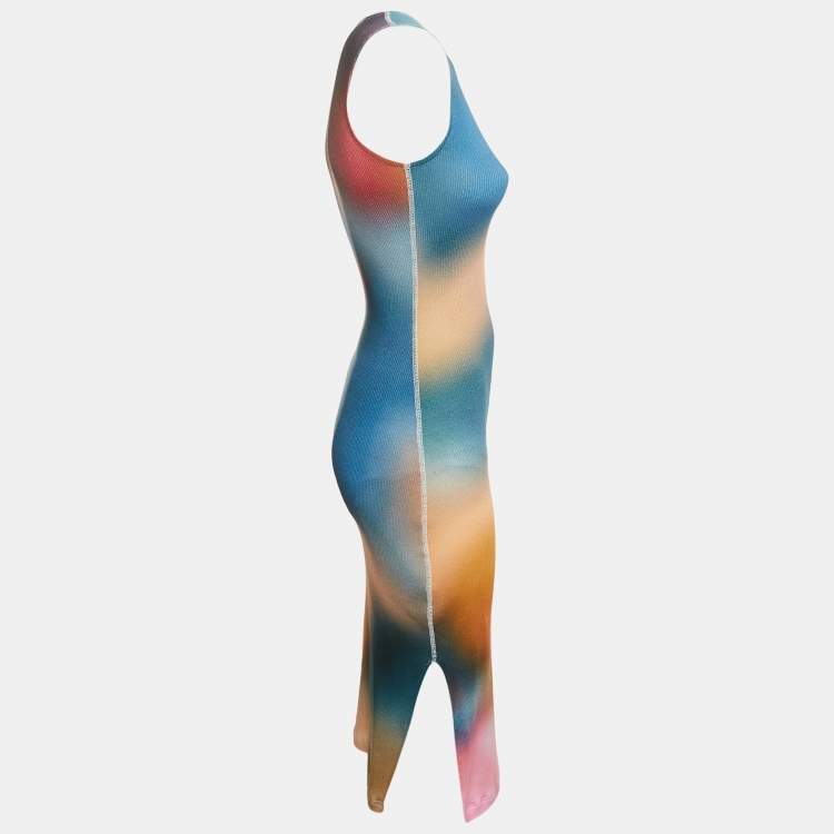 Pre Owned Loewe Multicolor Rib Knit Sleeveless Tank Dress XS