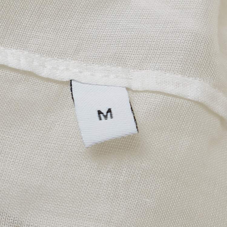 Pre Owned Loewe White Sheer Cambric Cotton Belted Jacket M