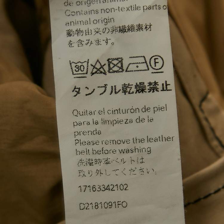 Pre Owned Loewe Beige Cotton Asymmetric Belted Trench Coat M