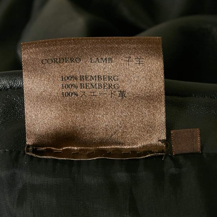 Pre Owned Loewe Black Leather Straight Pants S