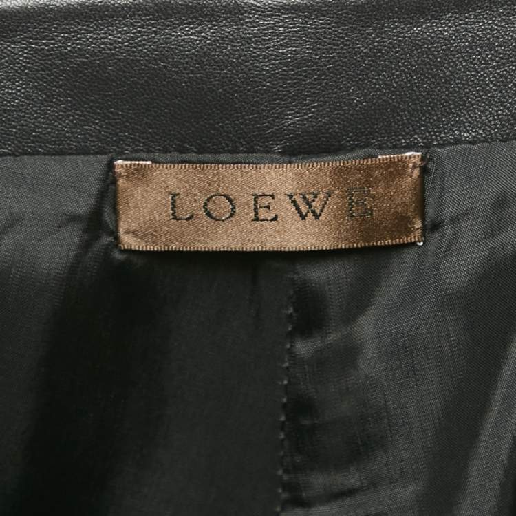 Pre Owned Loewe Black Leather Straight Pants S