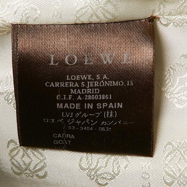 Pre Owned Loewe Off-White Leather Fur Detail Jacket S