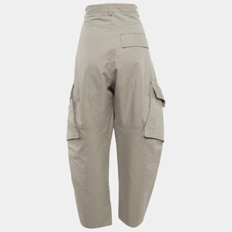 Pre Owned Loewe Grey Gabardine Cargo Pants L