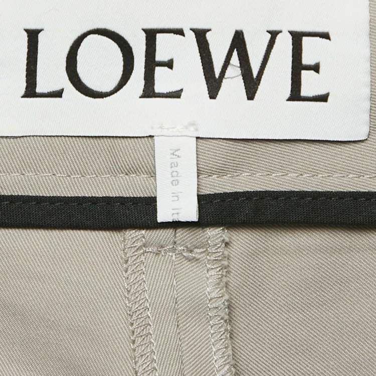Pre Owned Loewe Grey Gabardine Cargo Pants L