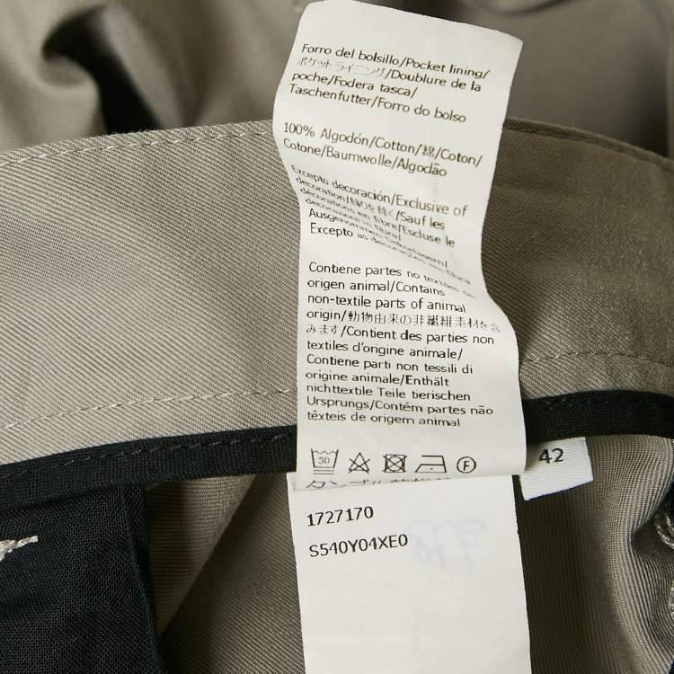 Pre Owned Loewe Grey Gabardine Cargo Pants L
