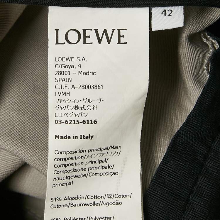 Pre Owned Loewe Grey Gabardine Cargo Pants L
