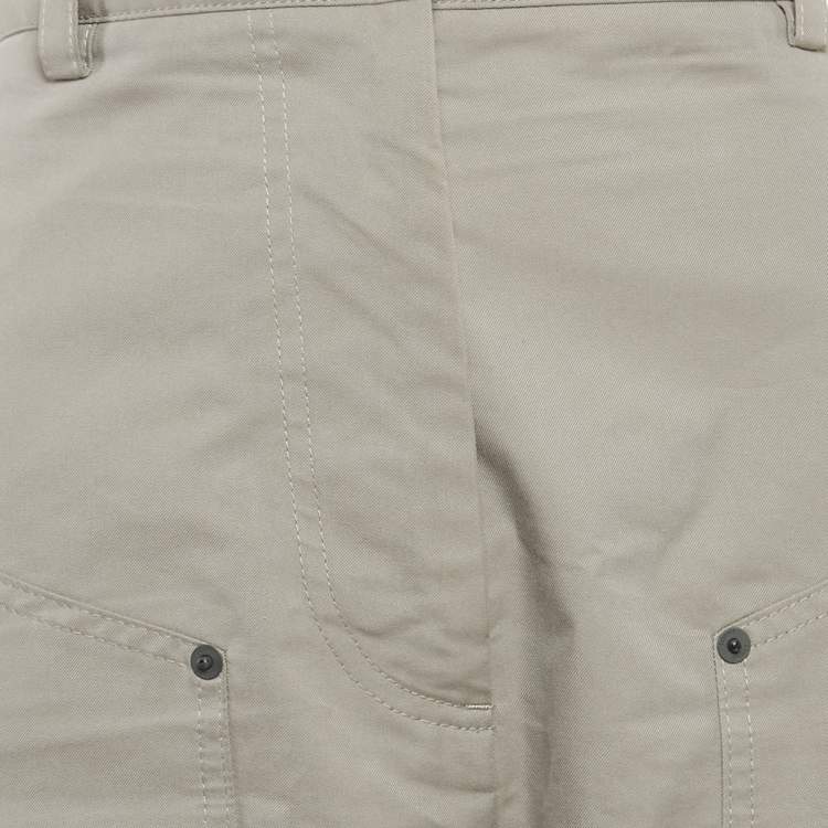 Pre Owned Loewe Grey Gabardine Cargo Pants L