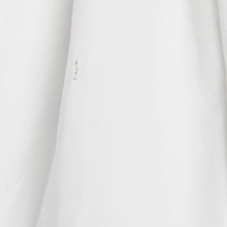 Pre Owned Loewe White Cotton Gathered Tunic Dress S