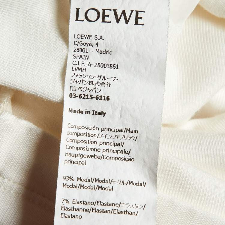 Pre Owned Loewe White Anagram Jersey Long Sleeve T-Shirt M