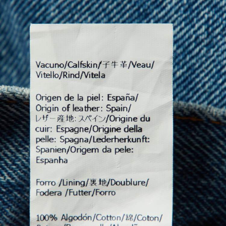 Pre Owned Loewe Blue Denim Anagram Copped Jeans M/Waist 29"