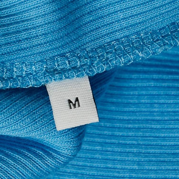Pre Owned Loewe Blue Anagram Embroidery Rib Knit Tank Top M