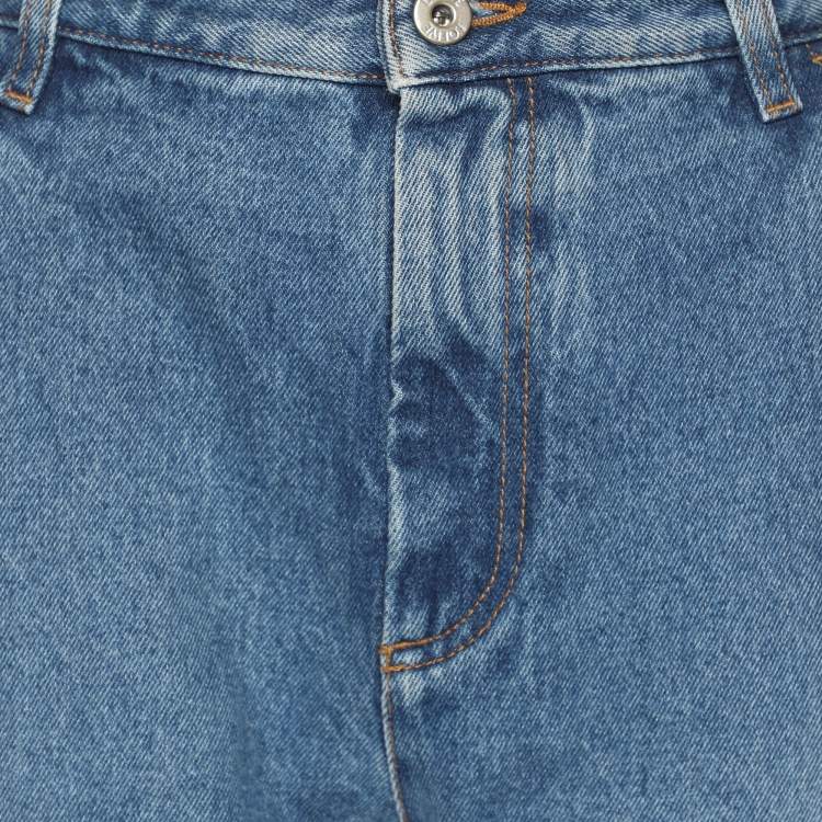 Pre Owned Loewe Washed Blue Denim Tie Cut Panel Jeans S