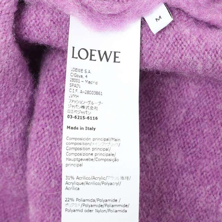 Pre Owned Loewe Multicolor High-Neck Intarsia Knit Sweater M