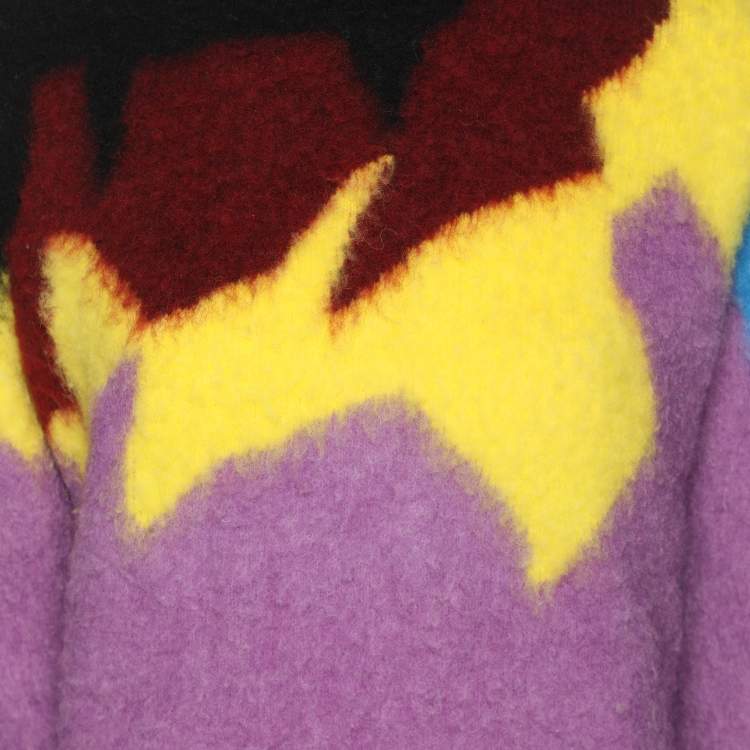 Pre Owned Loewe Multicolor High-Neck Intarsia Knit Sweater M