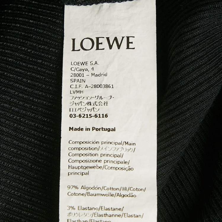 Pre Owned Loewe Black Anagram Embroidered Rib Knit Tank Top S