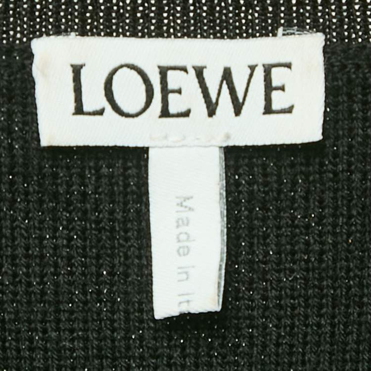 Pre Owned Loewe Black Padded 3D Anagram Wool Crewneck Sweatshirt M
