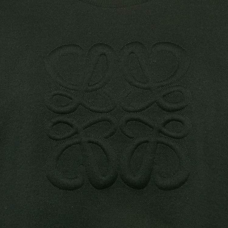 Pre Owned Loewe Black Padded 3D Anagram Wool Crewneck Sweatshirt M
