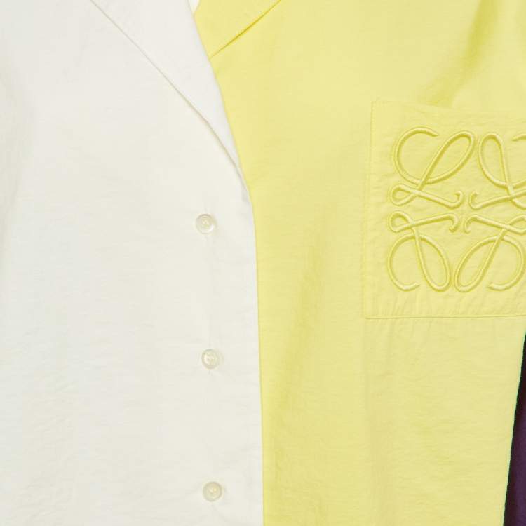 Pre Owned Loewe Multicolor Colorblock Cotton Button Front Shirt S   