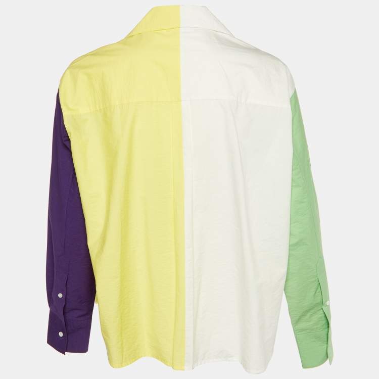 Pre Owned Loewe Multicolor Colorblock Cotton Button Front Shirt S   