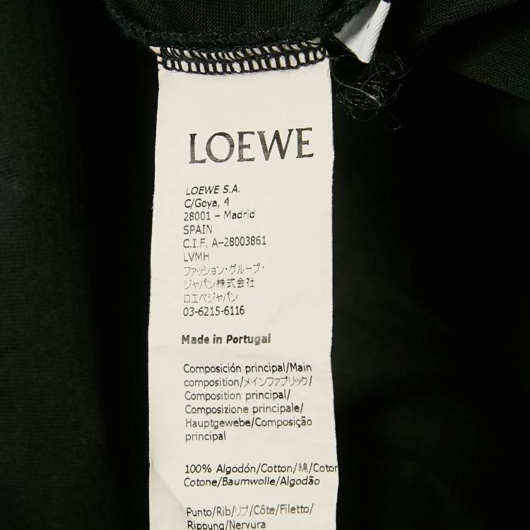 Pre Owned Loewe Black Anagram Embroidered Cotton Crew Neck T-Shirt S
