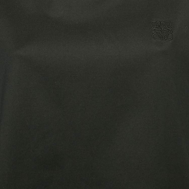 Pre Owned Loewe Black Anagram Embroidered Cotton Crew Neck T-Shirt S