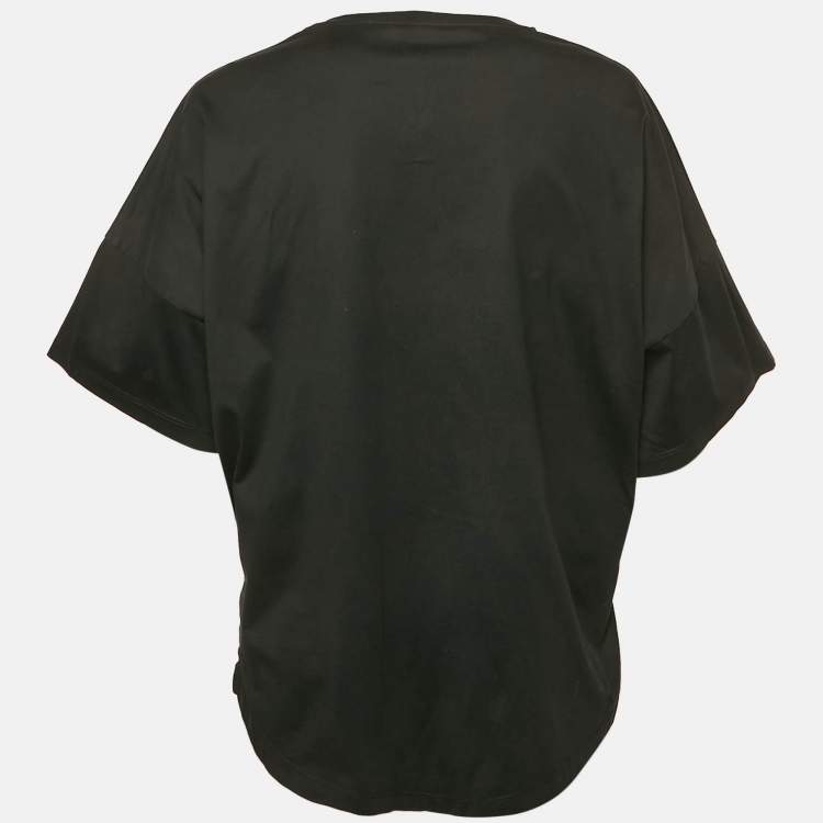 Pre Owned Loewe Black Anagram Embroidered Cotton Crew Neck T-Shirt S
