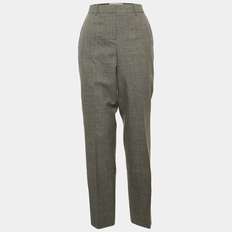 Pre Owned Loewe Grey Wool Tailored Trousers L