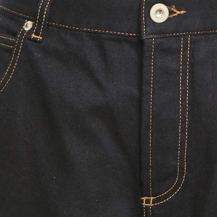 Pre Owned Loewe Black Denim High Rise Anagram Pocket Detail Jeans L Waist 30" 