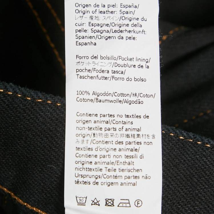 Pre Owned Loewe Black Denim High Rise Anagram Pocket Detail Jeans L Waist 30" 