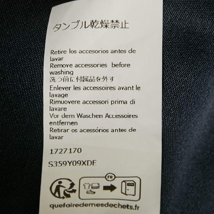 Pre Owned Loewe Navy Blue Satin Chain Detail Short Shirt Dress S