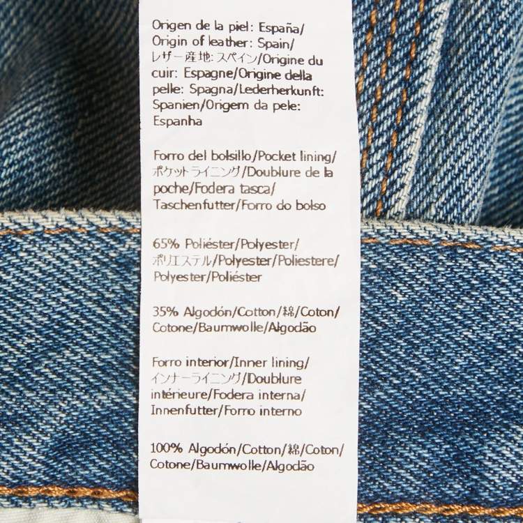 Pre Owned Loewe Light Blue Denim Anagram Detail Straight Leg Jeans M Waist 28"