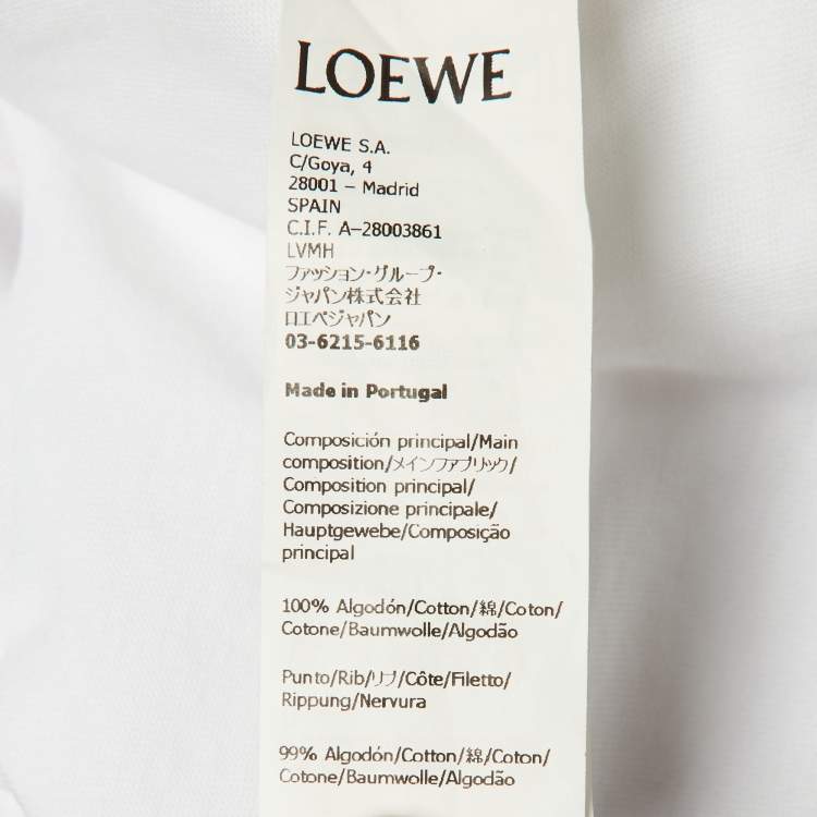 Pre Owned Loewe White Anagram Digital Print Cotton Crew Neck T-Shirt M