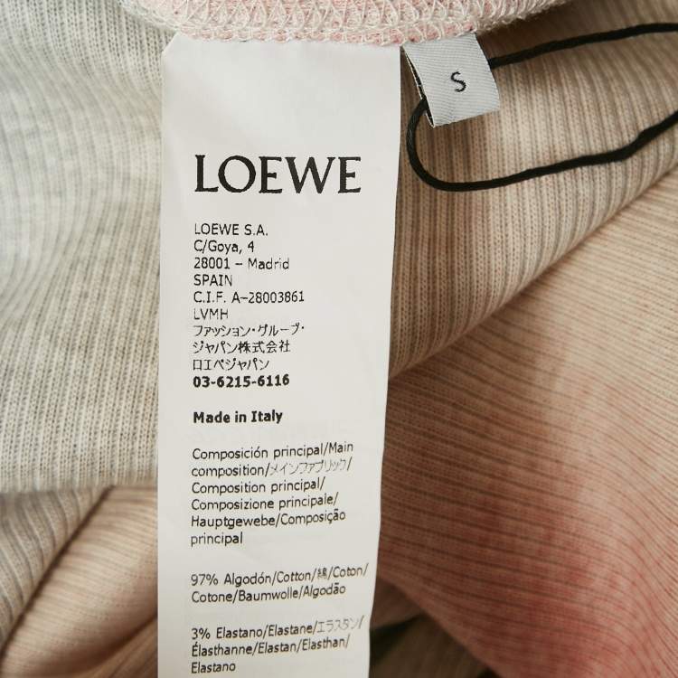 Pre Owned Loewe Multicolor Blur Print Rib Knit Tank Dress S