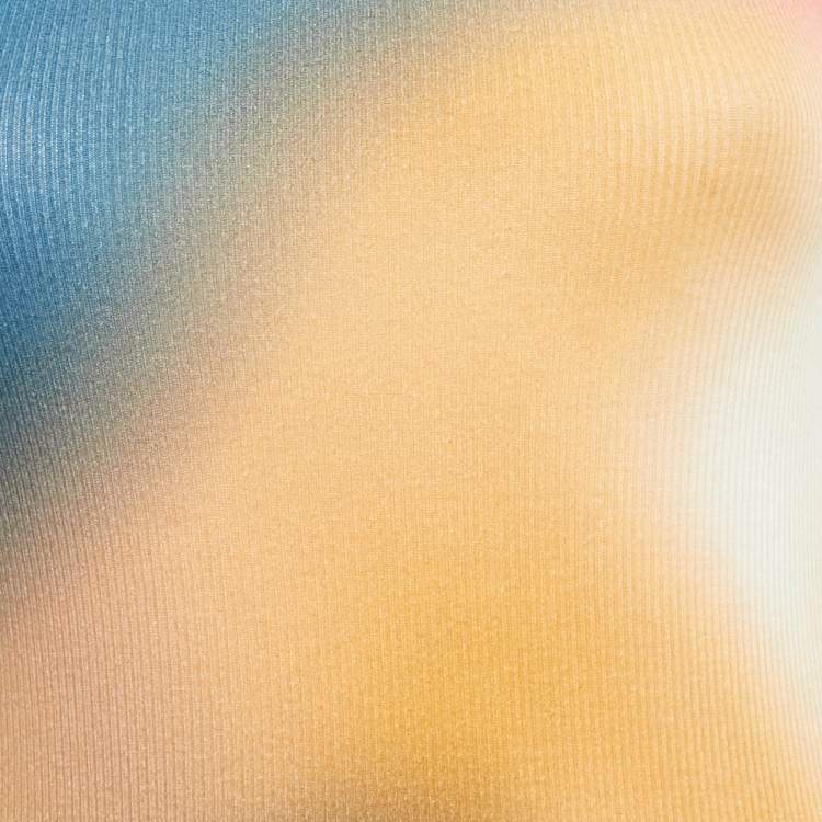 Pre Owned Loewe Multicolor Blur Print Rib Knit Tank Dress S